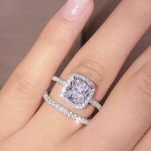 Stunning Cubic Zirconia Silver Fashion Ring Set